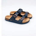 Black Double-Strap Cork Footbed Sandals – Modern Comfort for Everyday Wear