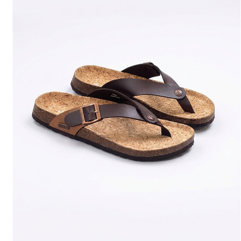Dual-Tone Cork Footbed Sandals – Effortless Comfort & Everyday Style