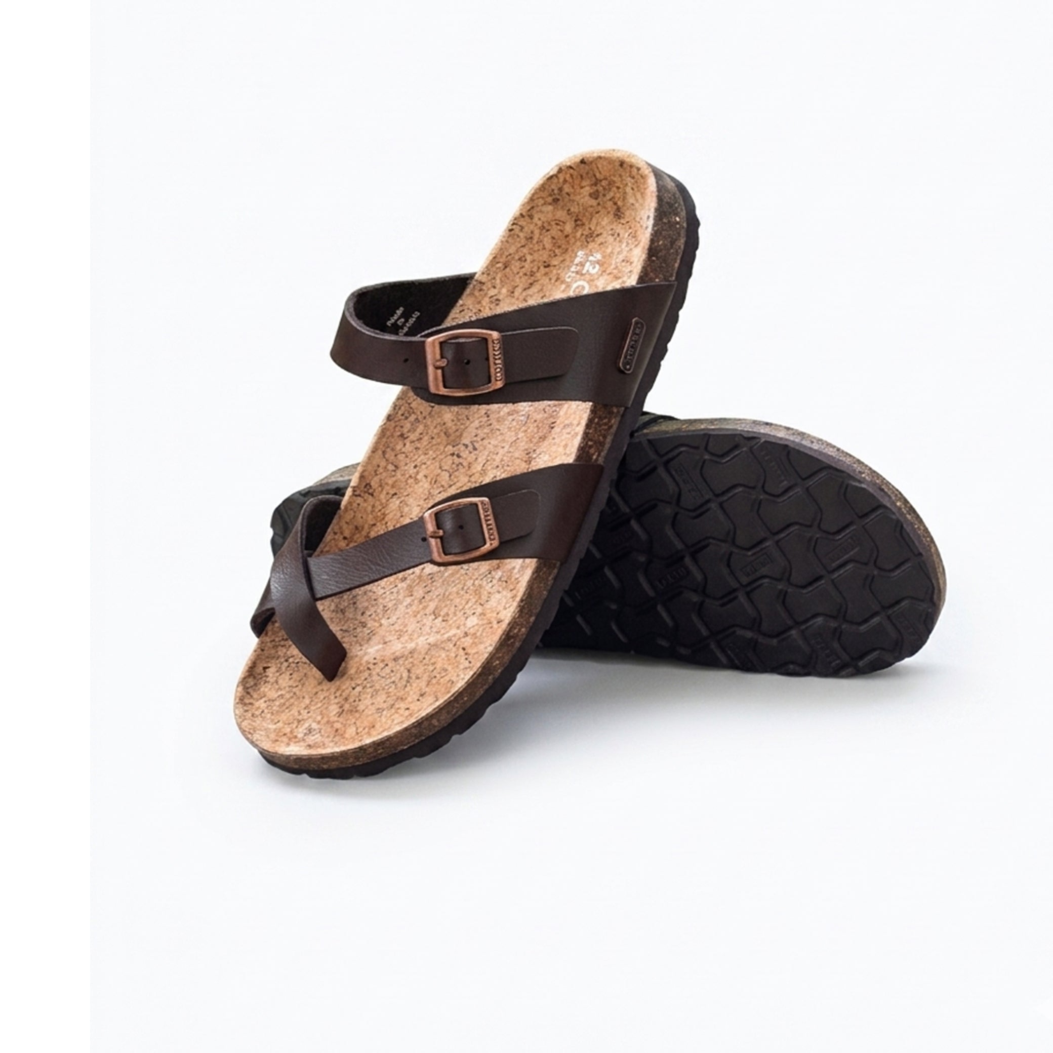 Brown Toe-Loop Cork Footbed Sandals – Timeless Comfort with Everyday Elegance