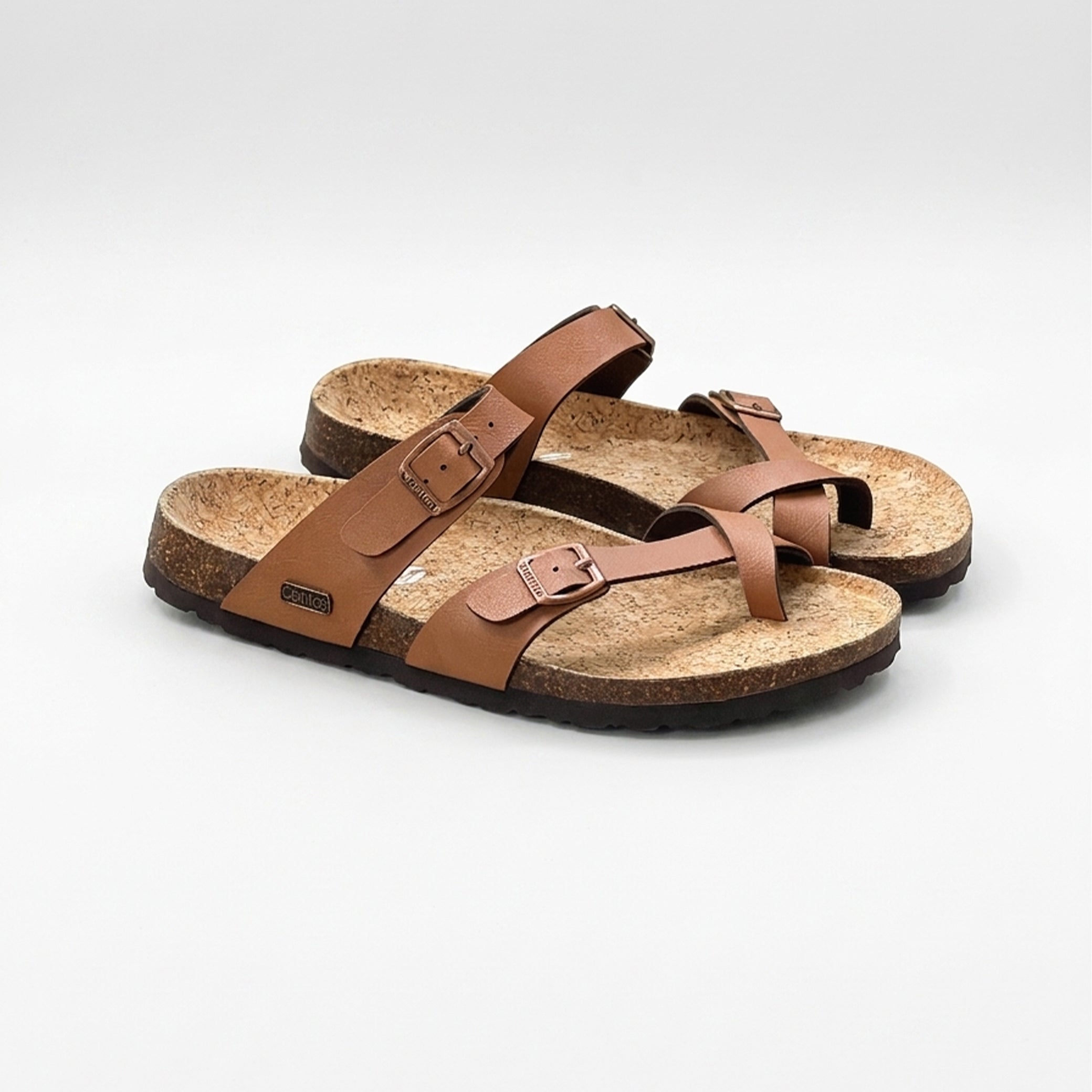 Light Brown Toe-Loop Cork Footbed Sandals – Timeless Comfort with Everyday Elegance