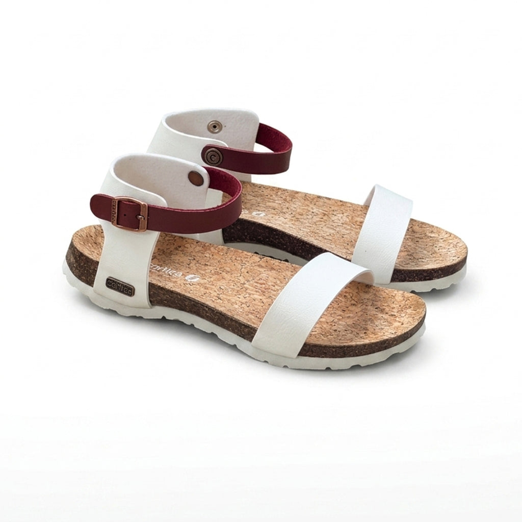 Women’s Cork Footbed Ankle-Strap Sandals – Elegant Comfort for Everyday Wear