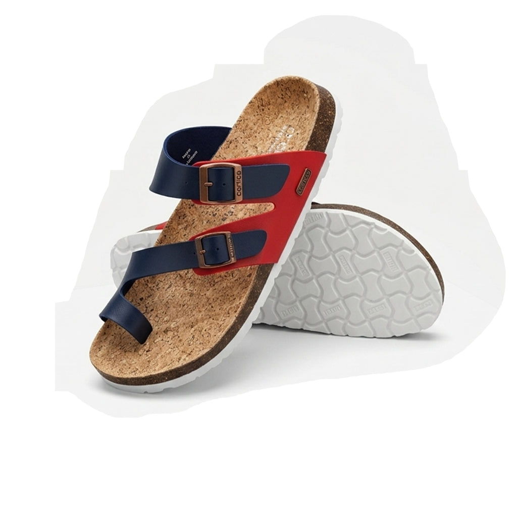 Unisex Dual-Tone Cork Footbed Sandals – Bold Style Meets Everyday Comfort