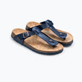 Navy Blue Cork Footbed Toe-Ring Sandals – Classic Comfort Meets Everyday Style
